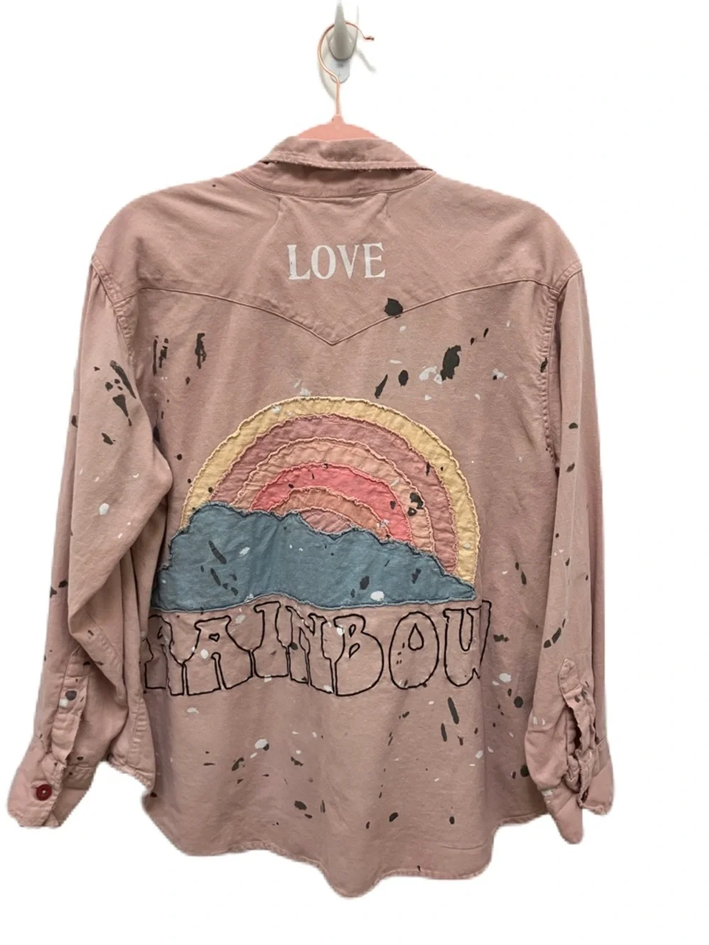 Magnolia Pearl Kelly Western Pink Rainbow Embroidered Shirt in Bisou - OS - Picture 5 of 11